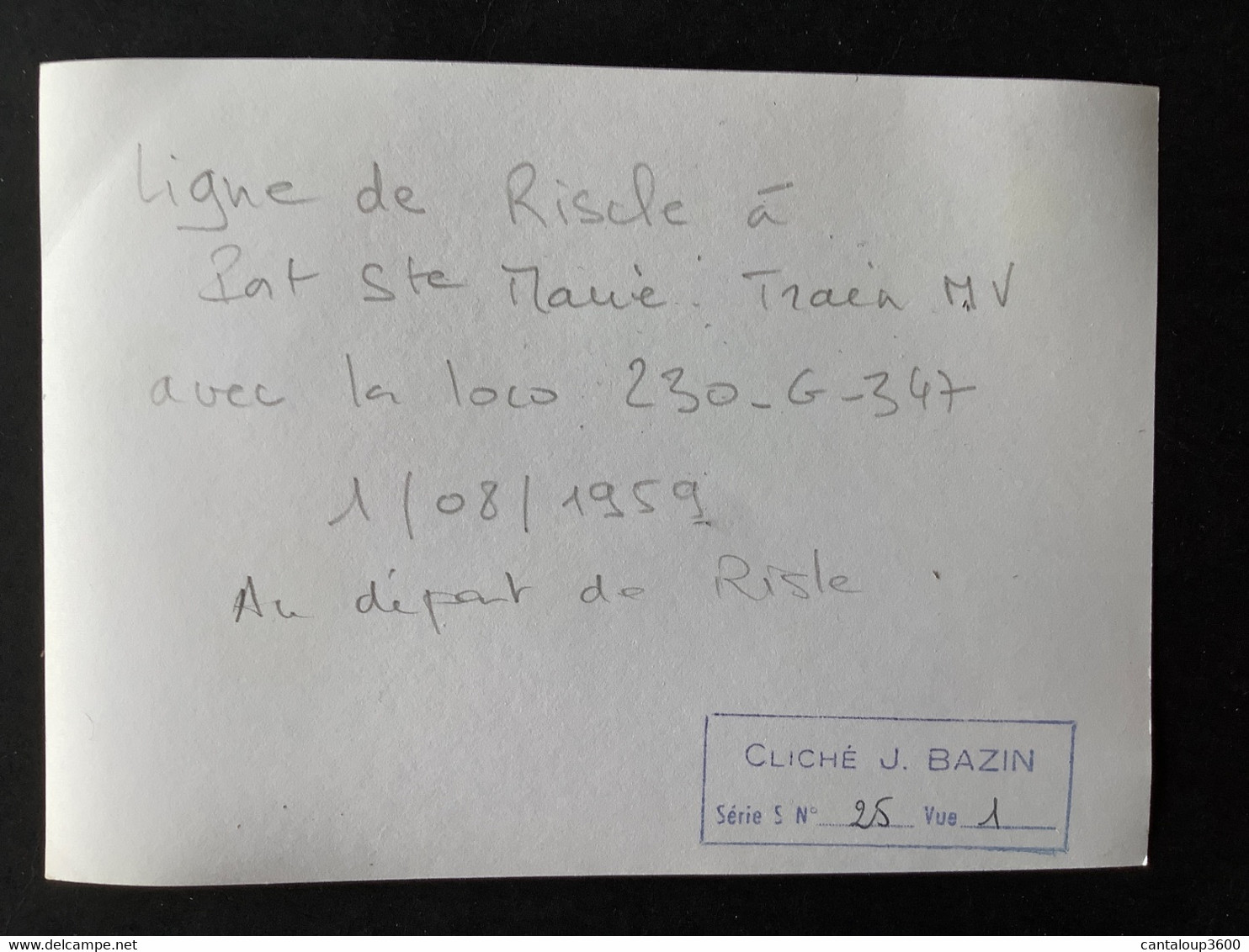 Photo Originale De J.BAZIN :train MV De RISLE à PORT- Ste MARIE : Au Départ De RISLE En 1959 - Trains