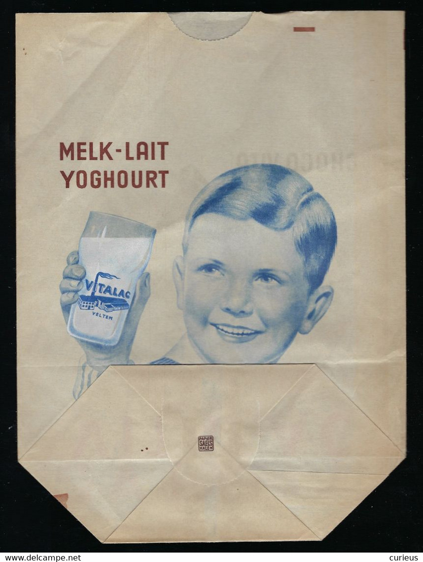 RECLAME * PAPIEREN ZAKJE * CHOCO VITA * VITALAC * VELTEM * MELK YOGHOURT * AFBEELDIN MEISJE EN JONGEN OP ACHTERKANT - Pubblicitari