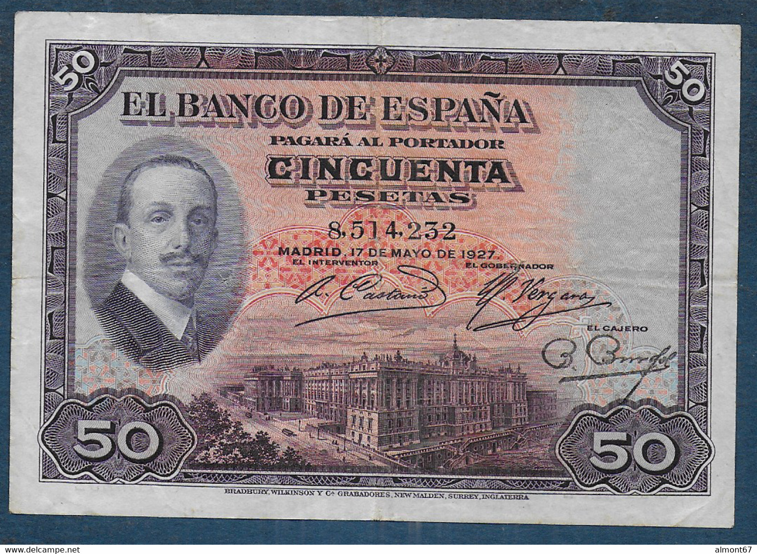 ESPAGNE  - 50 Pesetas  De 1927 - 50 Pesetas