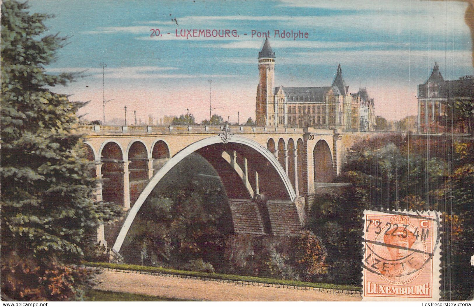 Luxembourg - Pont Adolphe - Colorisé - Affrichi Au Devant De La Carte - Luxembourg - Ville