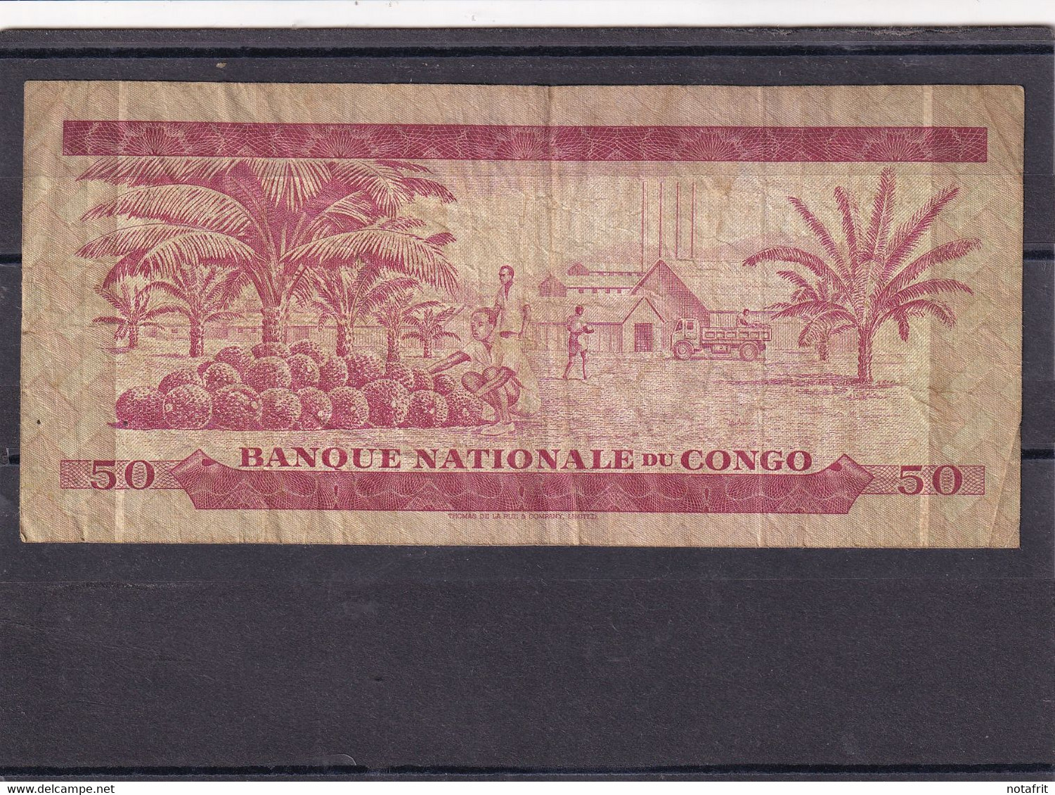 Congo Ex Belgian 50 Makuta 1970  Fine  Mobutu Village Scene - Unclassified