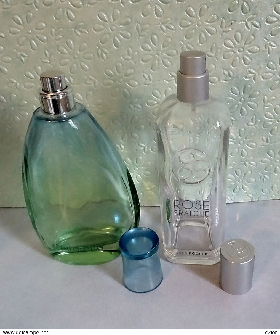 2 Flacons Spray  " Yves ROCHER "  Naturelle Et Rose Fraîche Eau De Toilette 75 Ml Et 100 Ml VIDE/EMPTY - Bottles (empty)