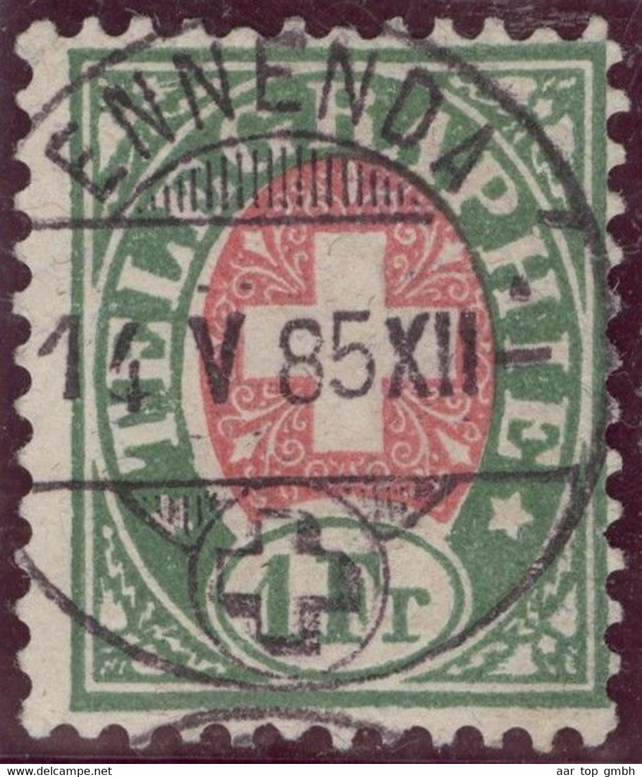 Heimat GL ENNENDA 1885-05-11 Telegraphen-Stempel Auf Zu#17 Telegrapfen-Marke 1 Fr. - Télégraphe