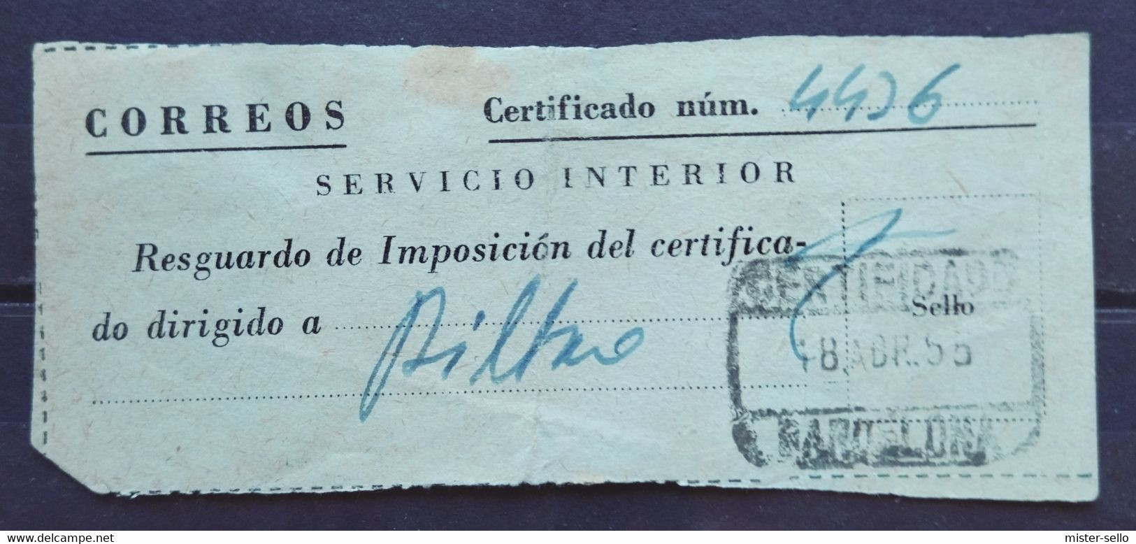 RESGUARDO DE CERTIFICADO CON SELLO DE MUTUALIDAD DE CORREOS - APORTACIÓN VOLUNTARIA. - Dienst