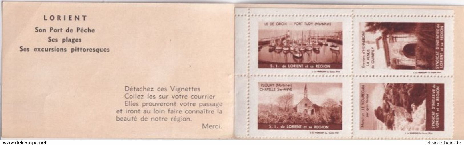 LORIENT (MORBIHAN) - CARNET De 4 VIGNETTES / CINDERELLA  VUES TOURISTIQUES - Blocs & Carnets