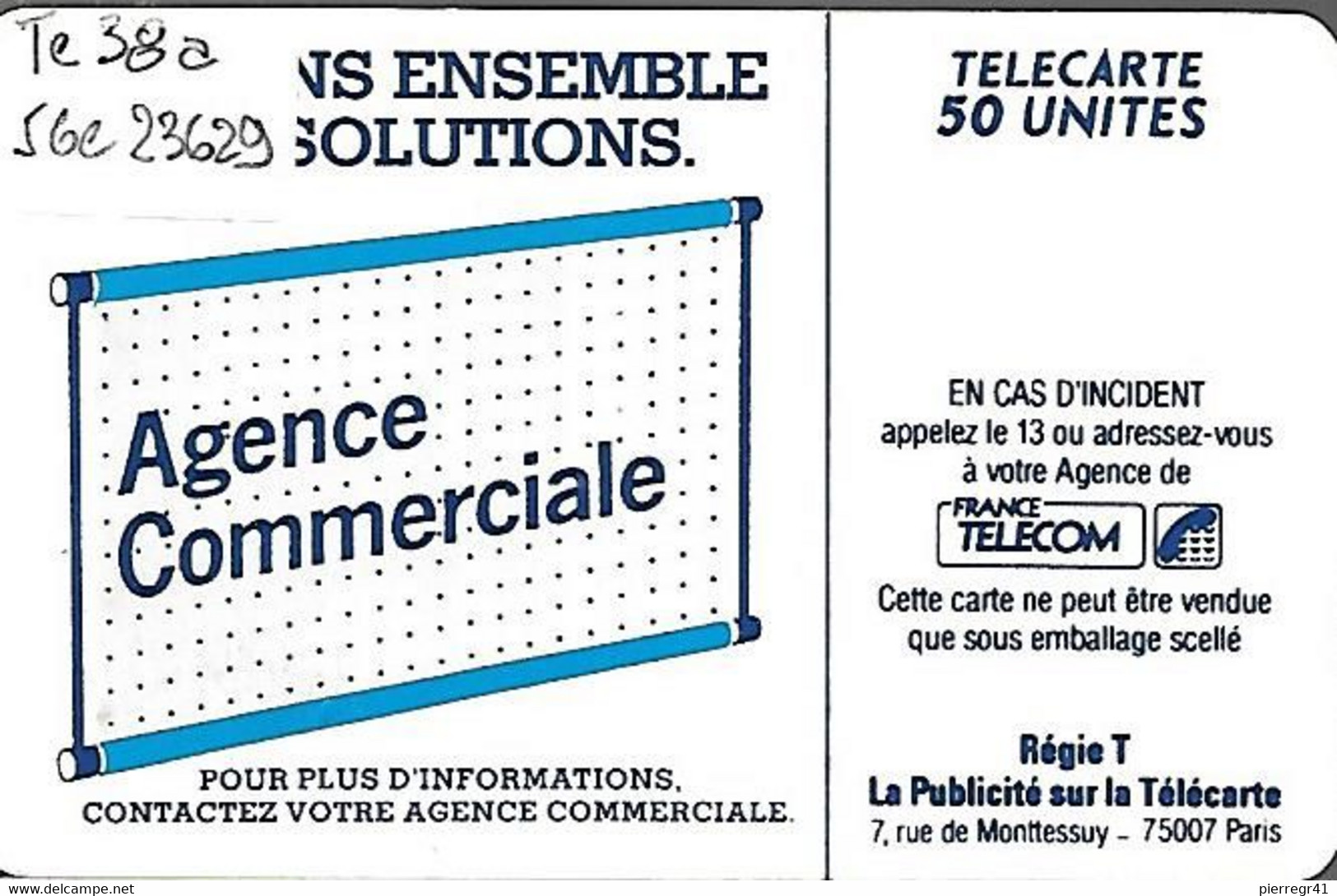 CARTE-PUBLIC 50U-600 AGENCES-Te38a.520-SC6 S/ Entourage-Sans Cadre Au N° Ge 23629-Utilisé-TBE - 600 Agences