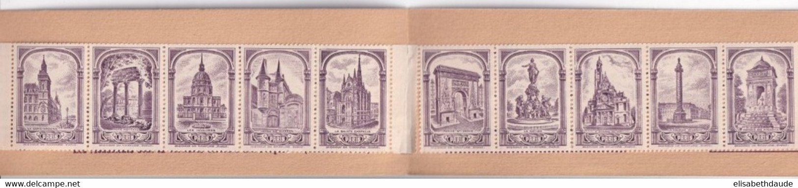 PARIS - CARNET De 10 VIGNETTES / CINDERELLA GRAVEES TAILLE DOUCE (3 TIMBRES RECOLLES) - Blocchi & Libretti