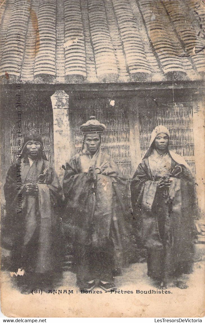 Annam - Bonzes - Pretres Boudhistes - Oblitération 1908 - Vietnam