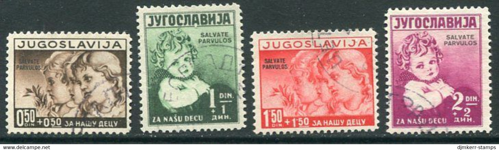 YUGOSLAVIA 1938 Child Welfare With Overprint  Used.  Michel 366-69 - Usados