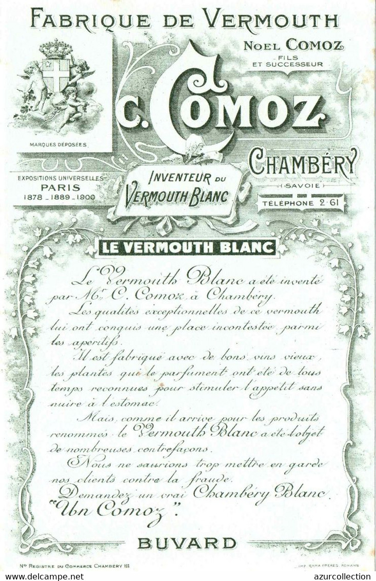 VERMOUTH COMOZ . CHAMBERY - Liquor & Beer