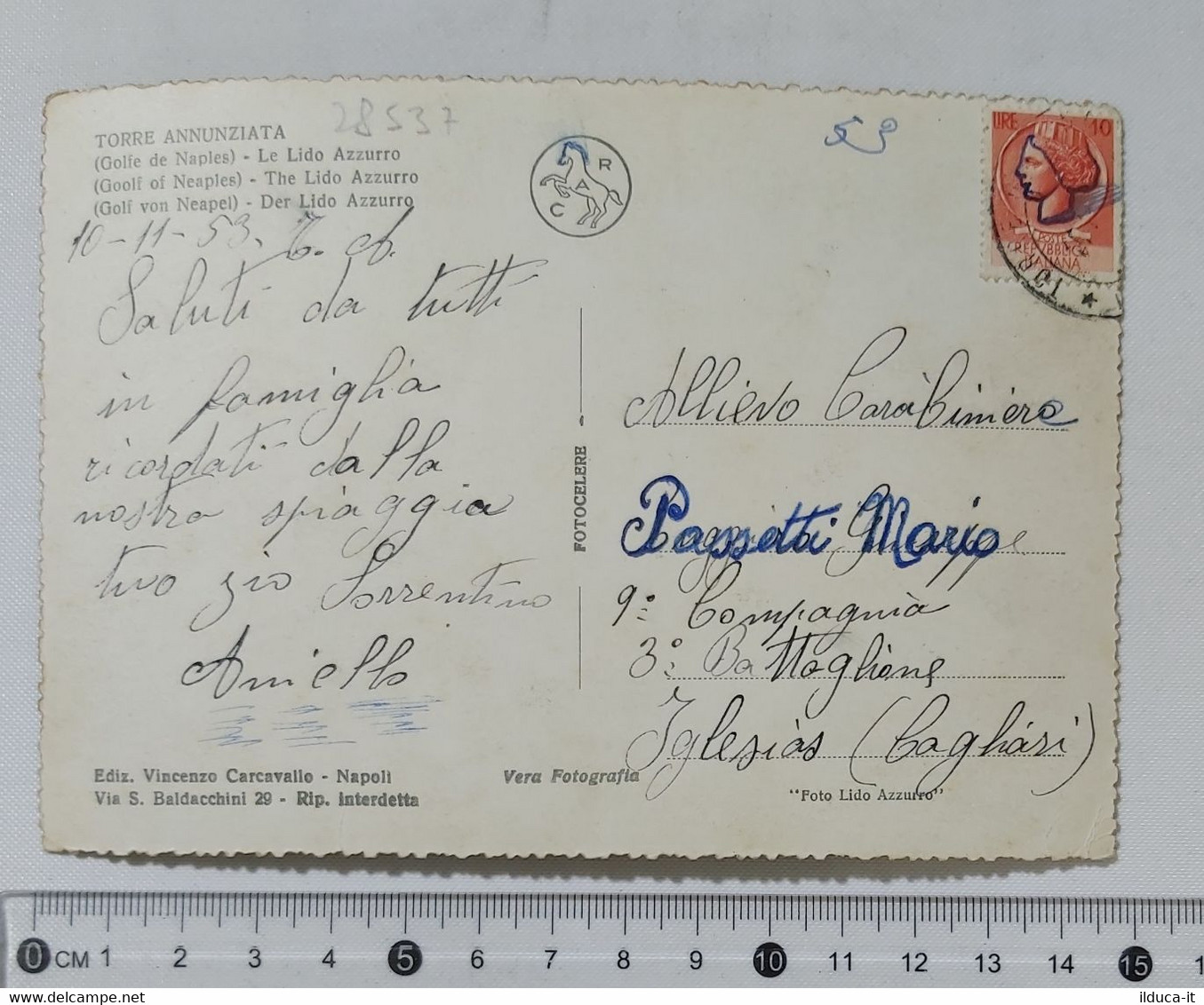 28537 Cartolina - Napoli - Torre Annunziata - Il Lido Azzurro - VG 1953 - Torre Annunziata