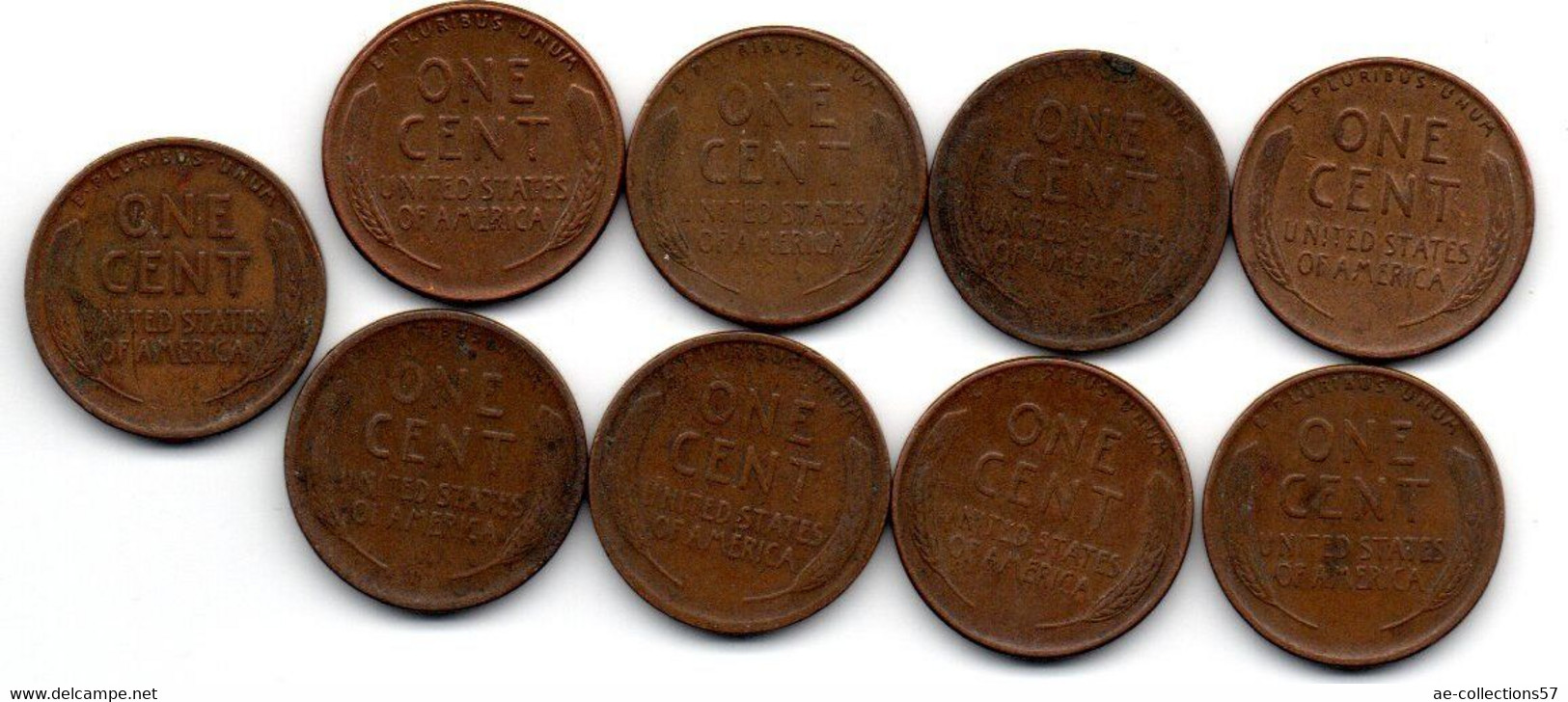 USA 1 Cent Divers Lot De 9 Monnaies - 1859-1909: Indian Head