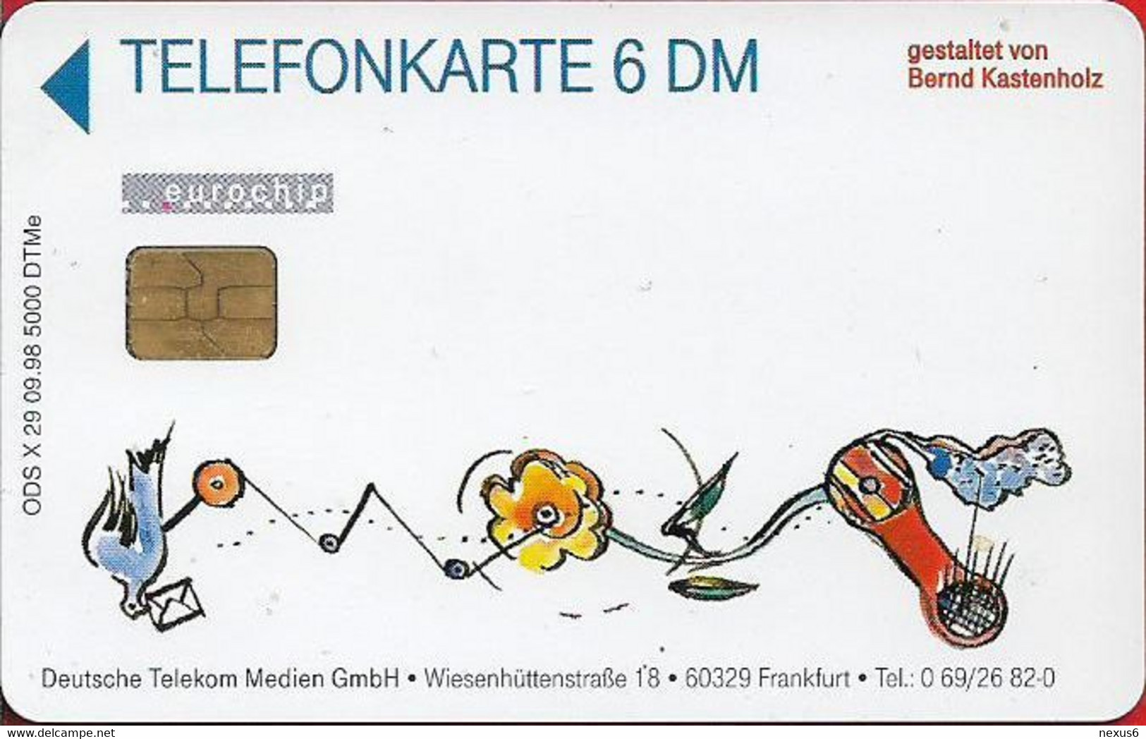 Germany - X 29 - DeTeMedien - Bernd Kastenholz 3, 09.1998, 6DM, 5.000ex, Used - X-Series: Werbeserie Mit Eigenwerbung Der Dt. Postreklame GmbH