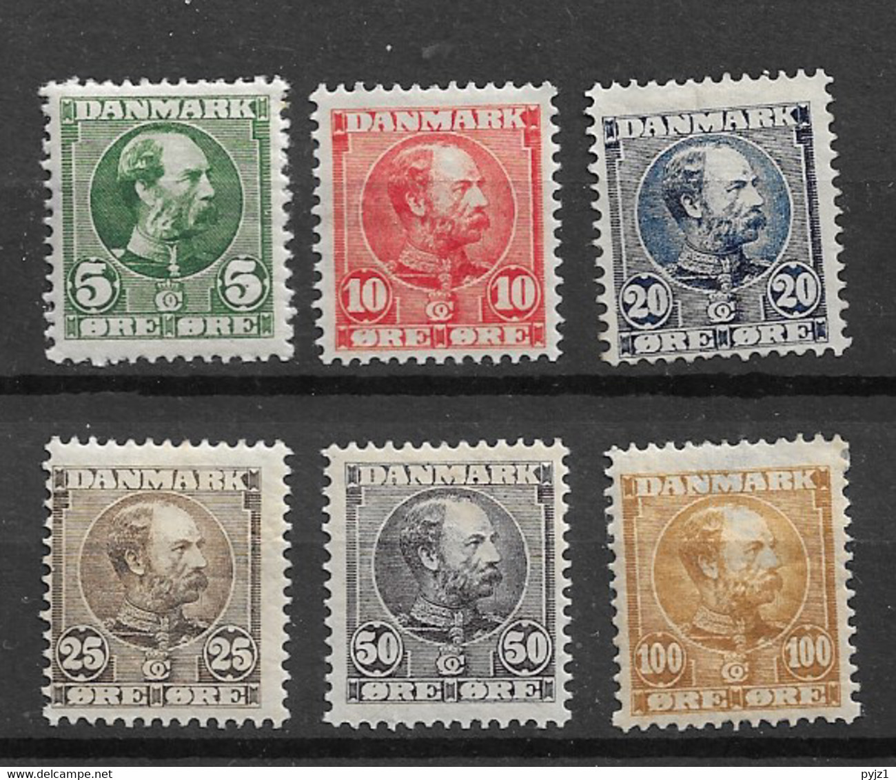 1904 MH Denmark Mi 47-52 - Unused Stamps