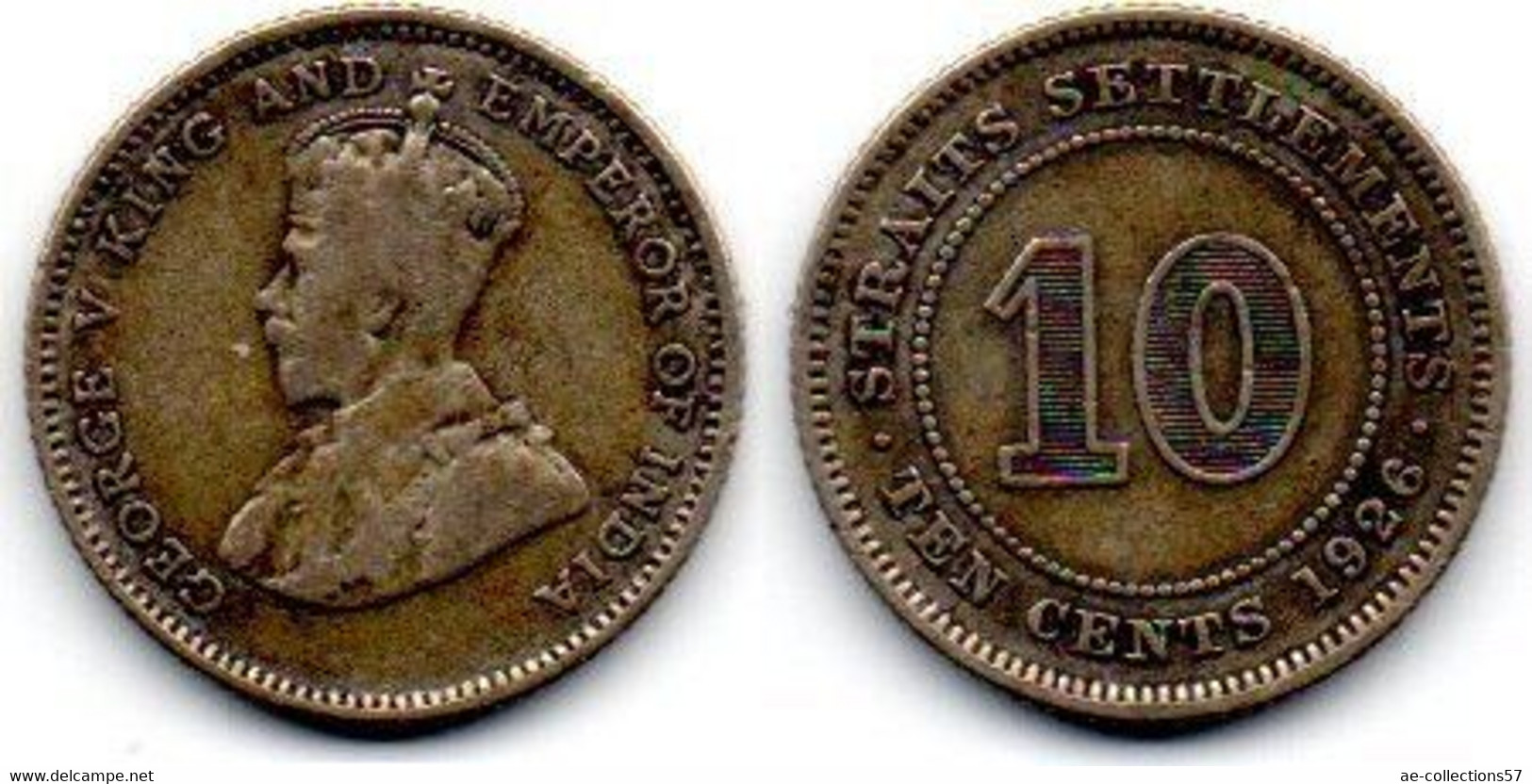 Straits Settlements 10 Cents 1926 Georges V TB - Altri – Asia