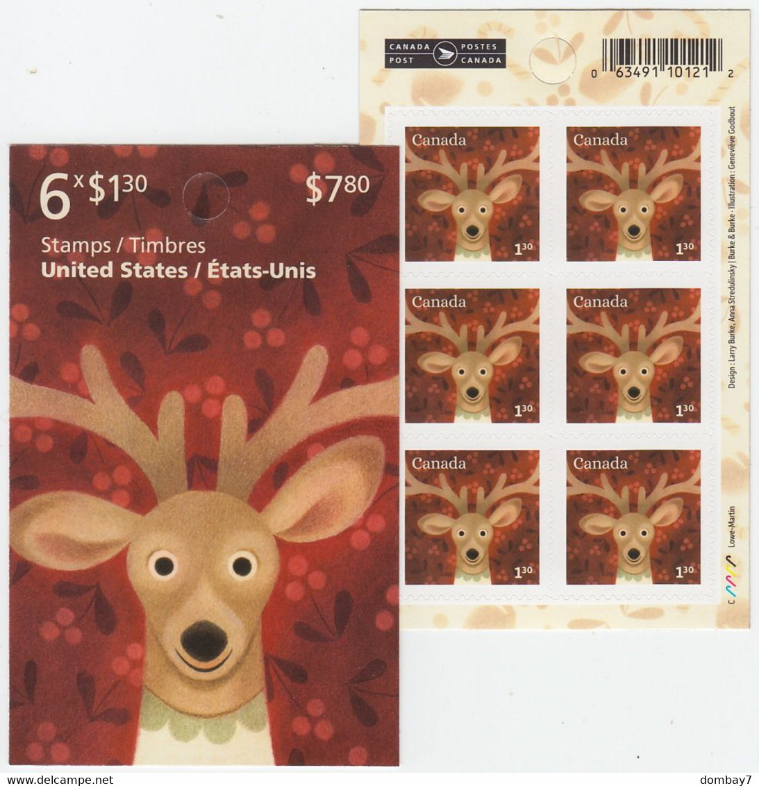 Qc. REINDEER, DEER - CHRISTMAS PORTRAITS = Full Booklet Of 6 - CANDY CANE Colour ID (TRAFFIC LIGHT) MNH Canada 2021 - Ungebraucht