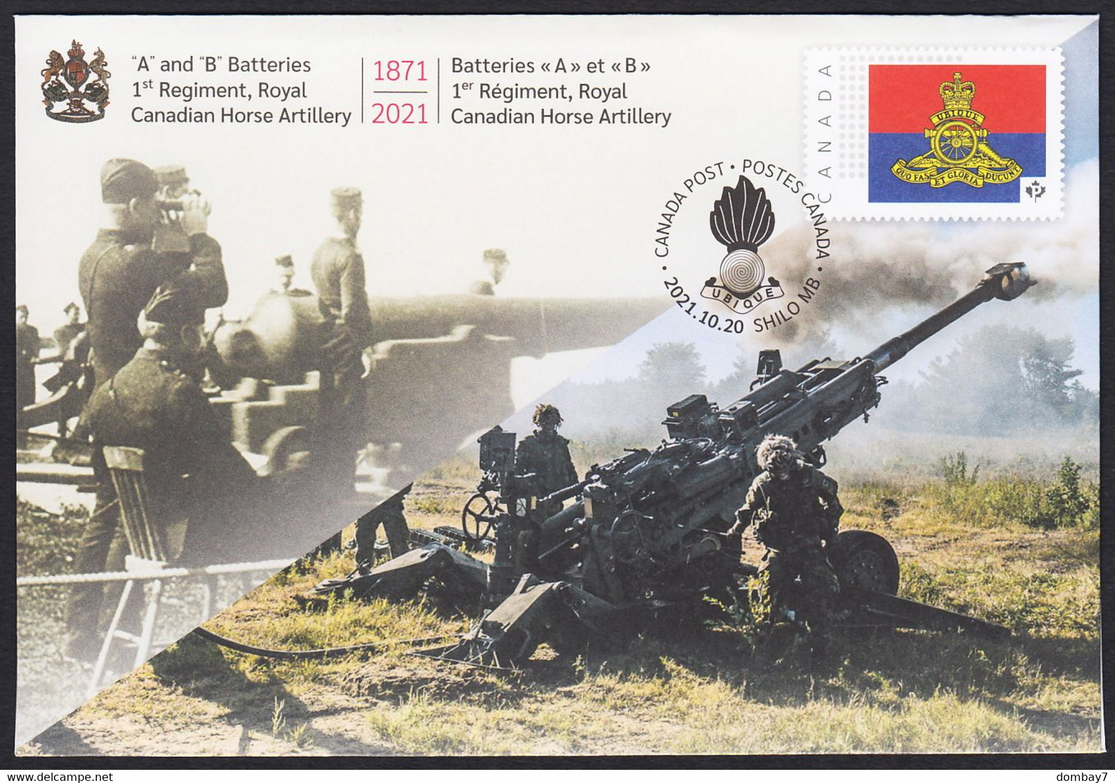 Qc. ARTILLERY - ROYAL REGIMENT - Military - COMMEMORATIVE ENVELOPE / COVER / FDC Canada 2021 - HerdenkingsOmslagen