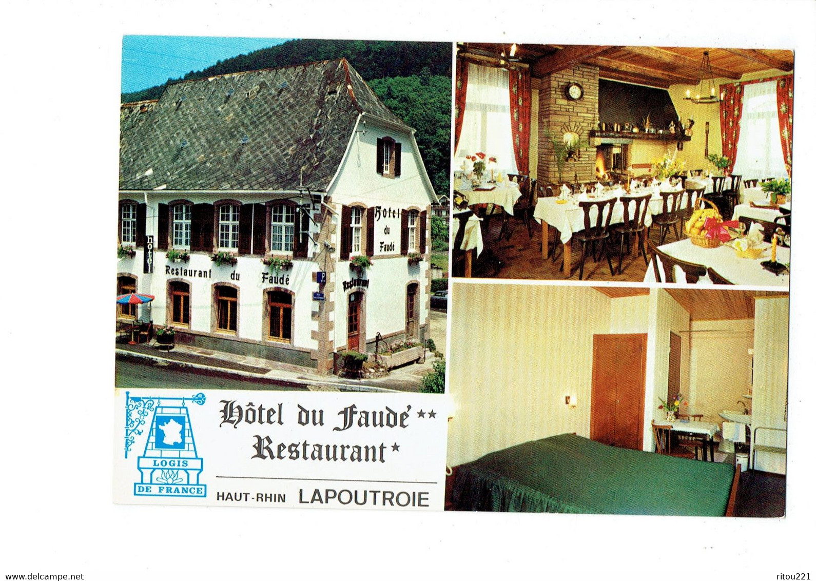 Cpm - 68 - Lapoutroie - HOTEL DU FAUDE - RESTAURANT - Salle à Manger Chambre - LOGIS DE FRANCE - Lapoutroie