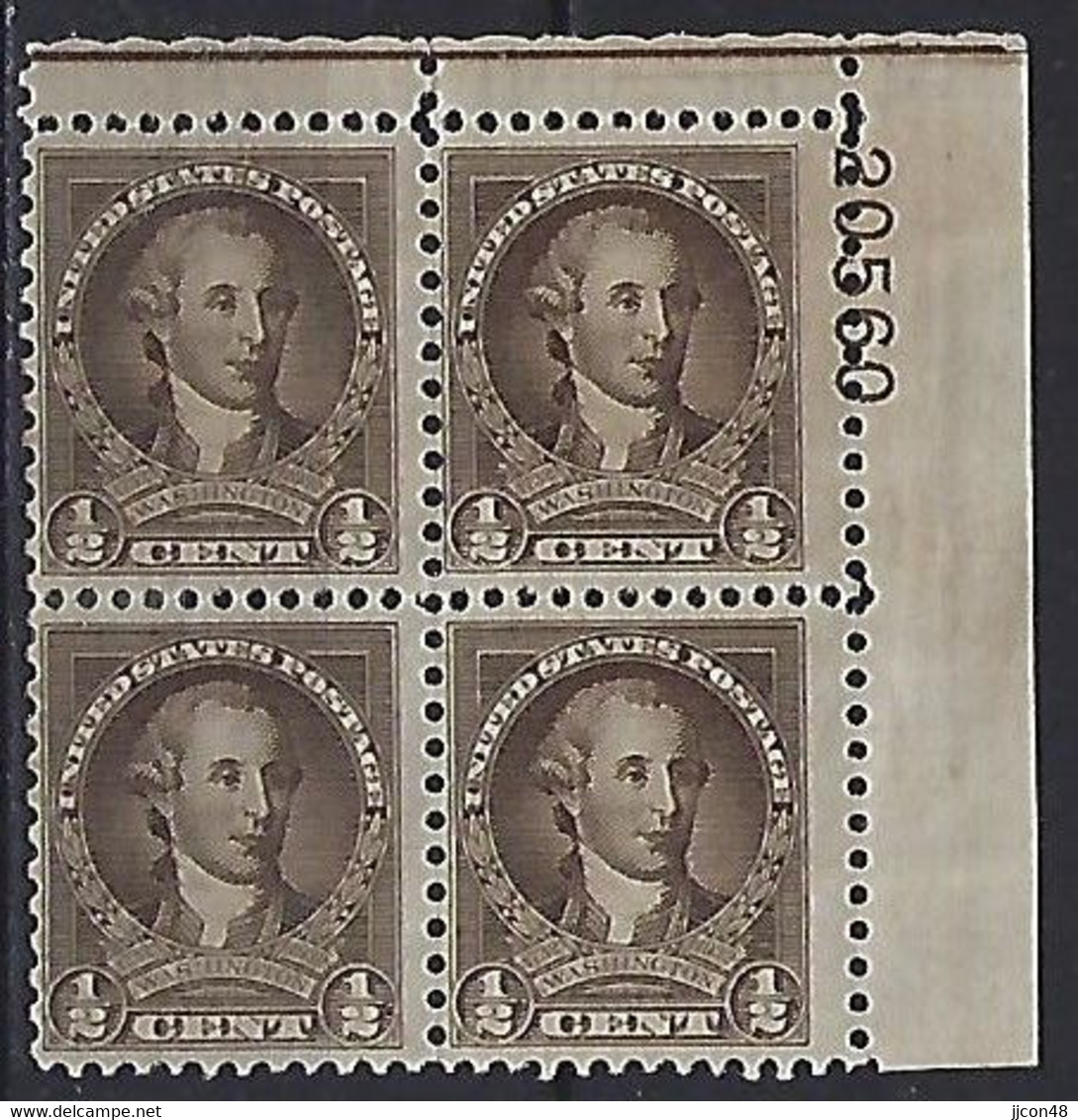 USA 1932  George Washington`s 200th Birthday (*) MM  Mi.334 - Plaatnummers