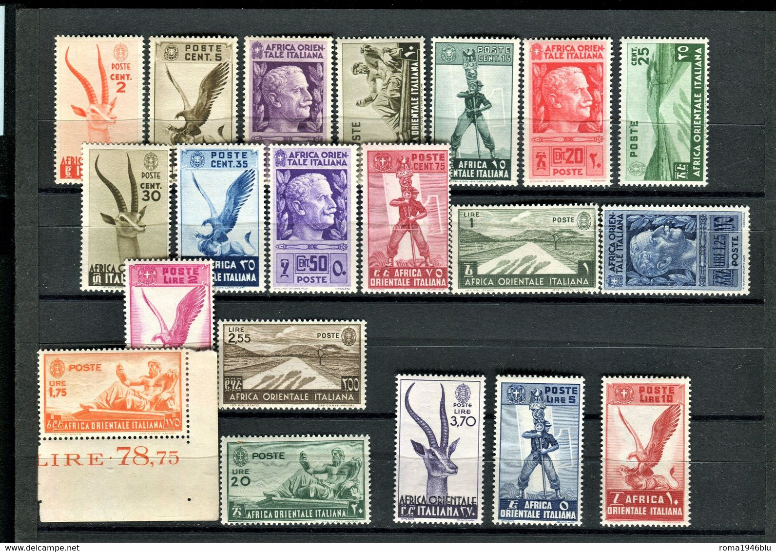 AFRICA ORIENTALE 1938 SOGGETTI VARI SERIE CPL. 35 V. ** MNH - Italiaans Oost-Afrika