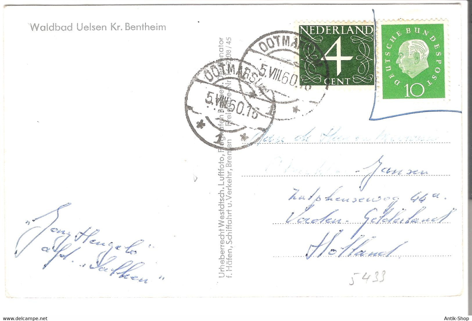 Waldbad Uelsen Kr. Bentheim   Von 1960 (5433) - Bentheim