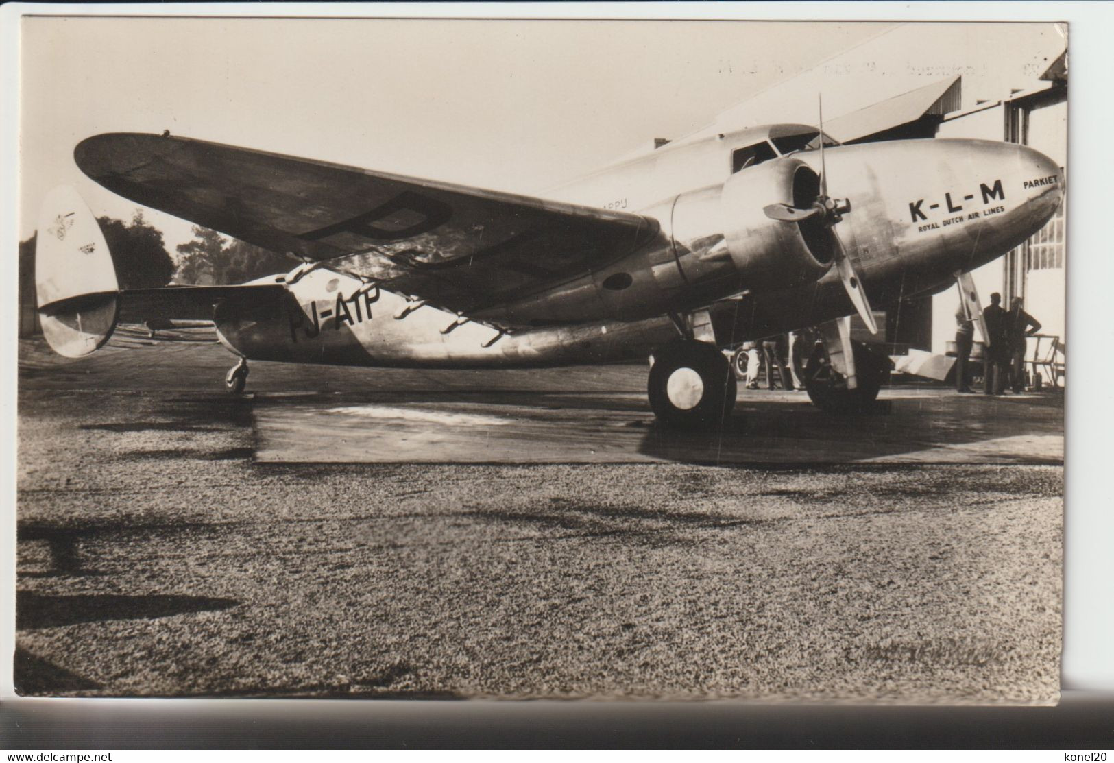 Vintage Rppc KLM K.L.M Royal Dutch Airlines Lockheed Super Electra Ekster @ Schiphol Airport - 1919-1938: Entre Guerres