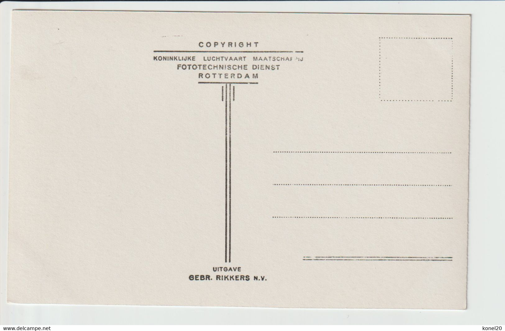 Vintage Rppc KLM K.L.M. Fokker F-7A Aircraft Registration PH-ADZ - 1919-1938: Entre Guerres