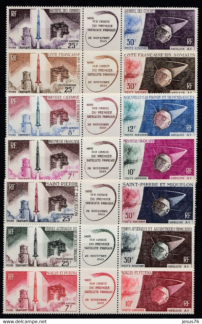 Lancement 1e Satellite Française à Hammaguir  SERIE  COMPLETA  1966  **  MNH  YVERT   PERFECTO - 1966 Lancement 1e Satellite Française à Hammaguir