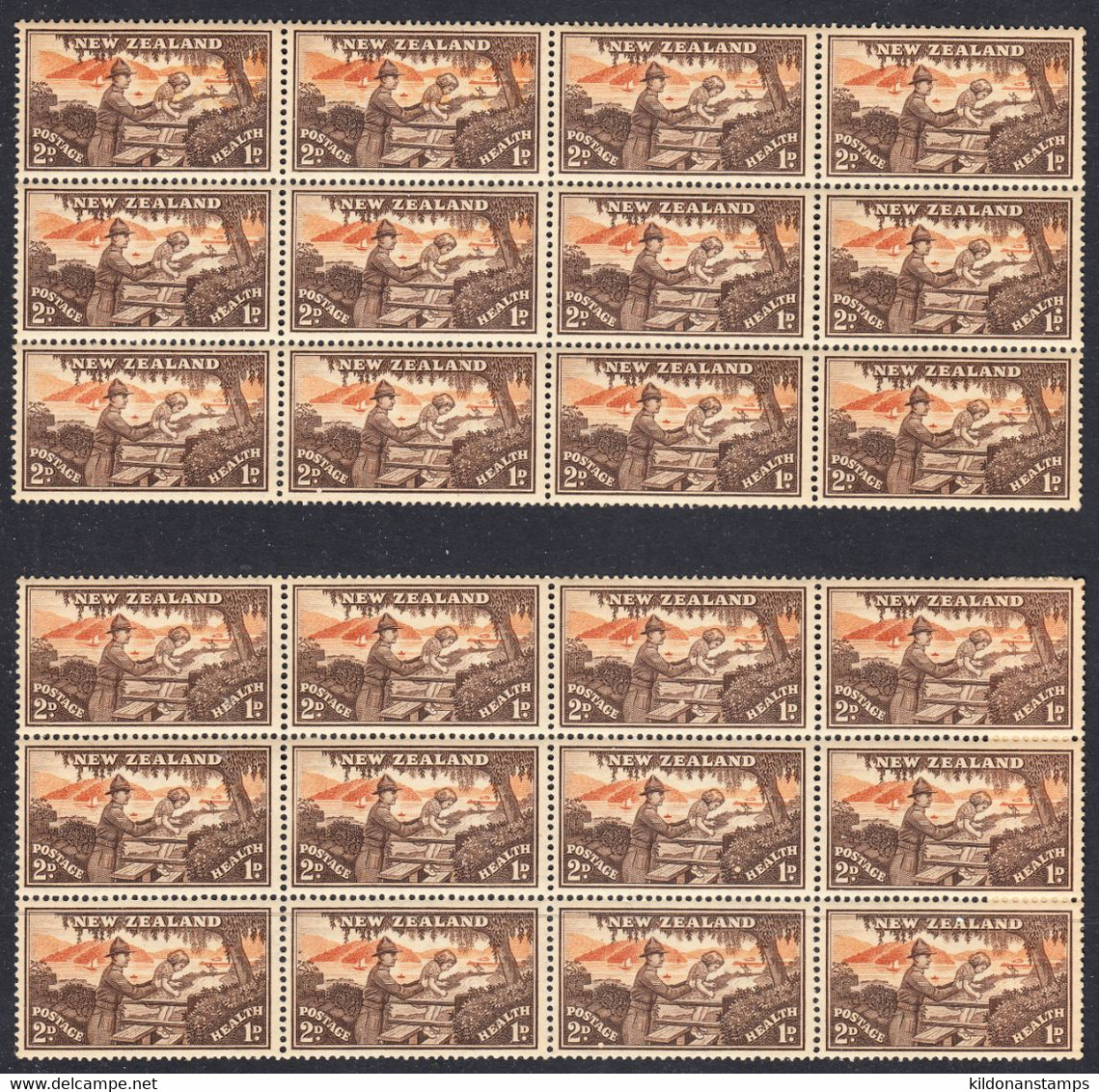 New Zealand 1946 Health, Mint No Hinge, Blocks Of 24, Sc# ,SG 678-679 - Unused Stamps