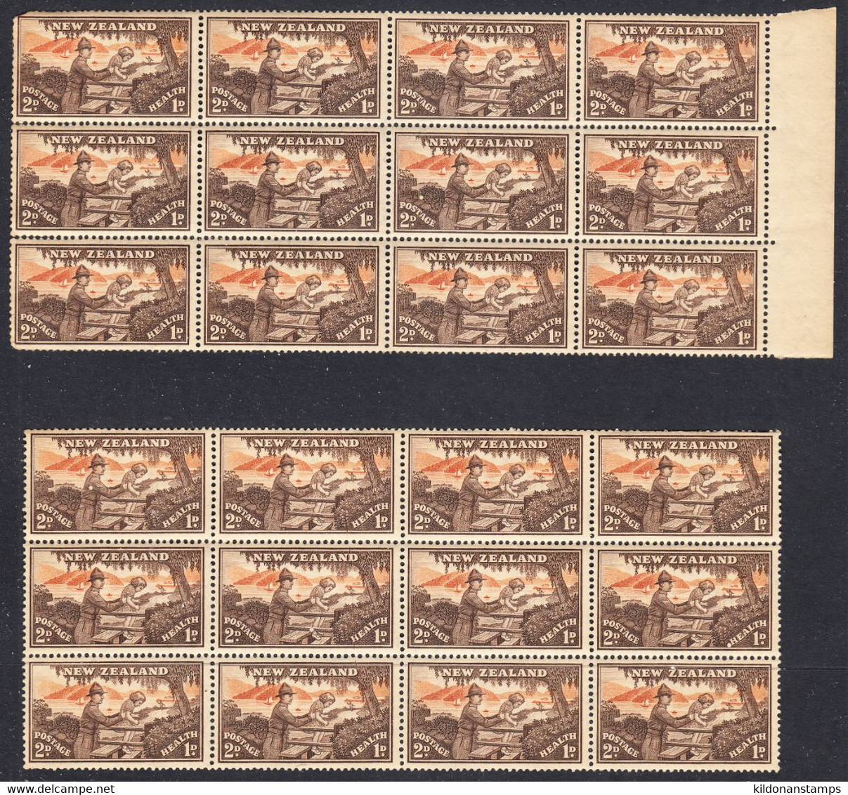 New Zealand 1946 Health, Mint No Hinge, Blocks Of 24, Sc# ,SG 678-679 - Nuevos