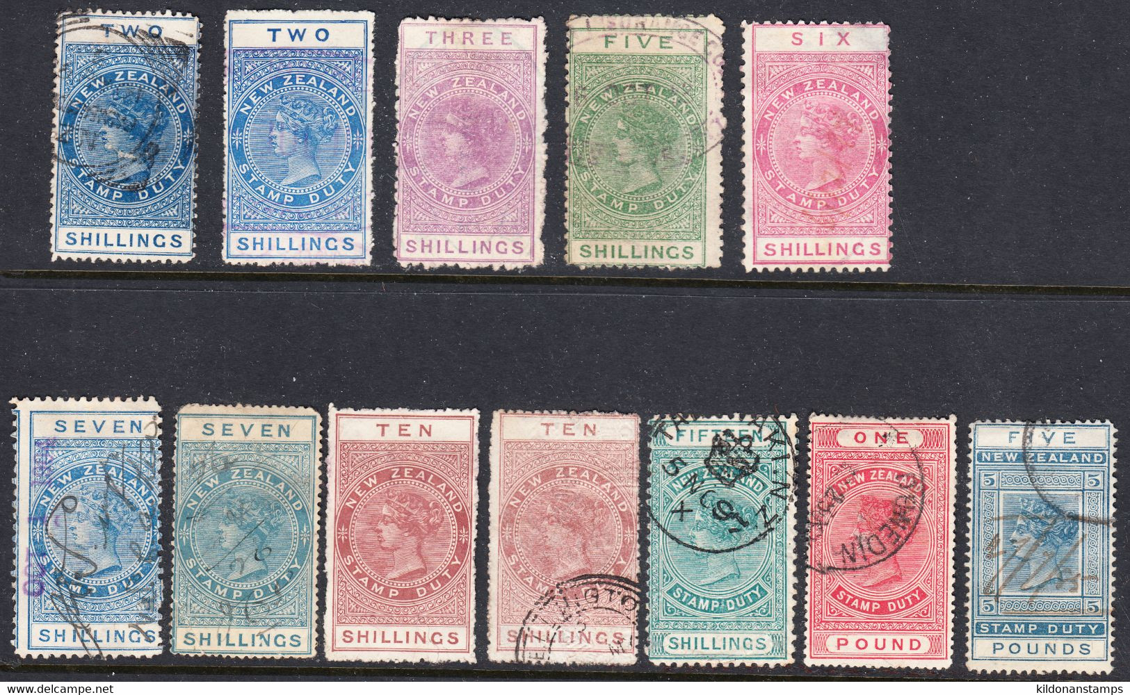 New Zealand 1883-1914 Fiscal Duty, Cancelled, Sc# ,SG - Fiscali-postali