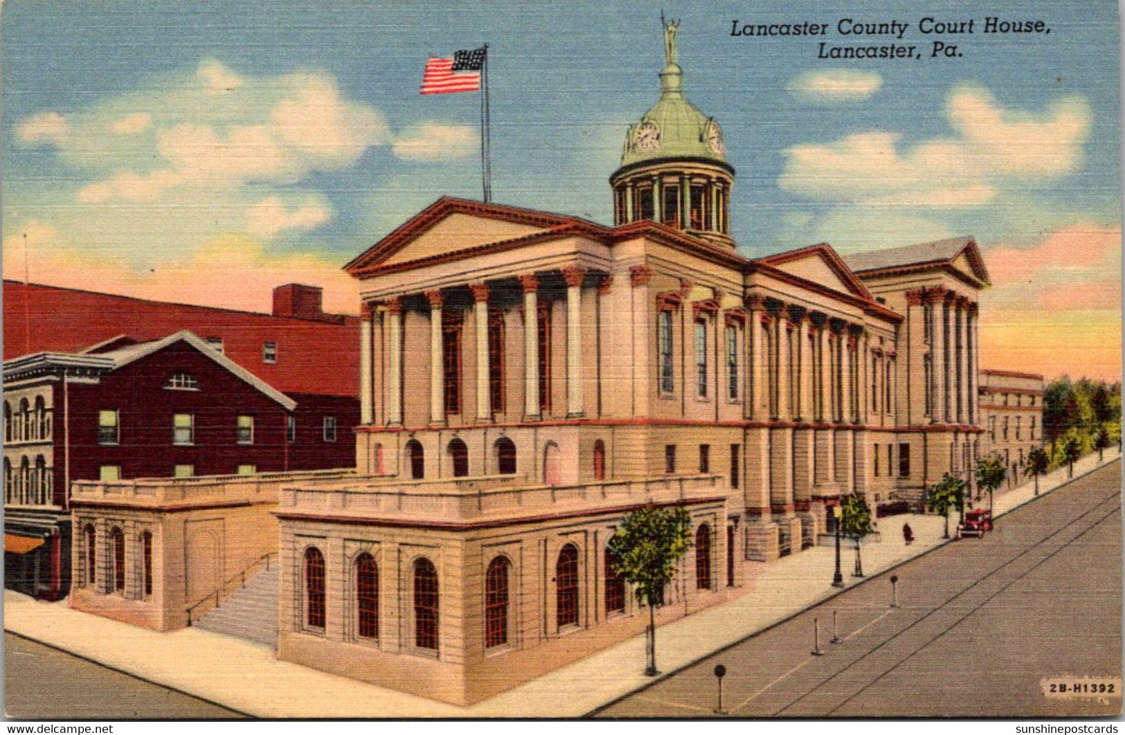 Pennsylvania Lancaster County Court House Curteich - Lancaster