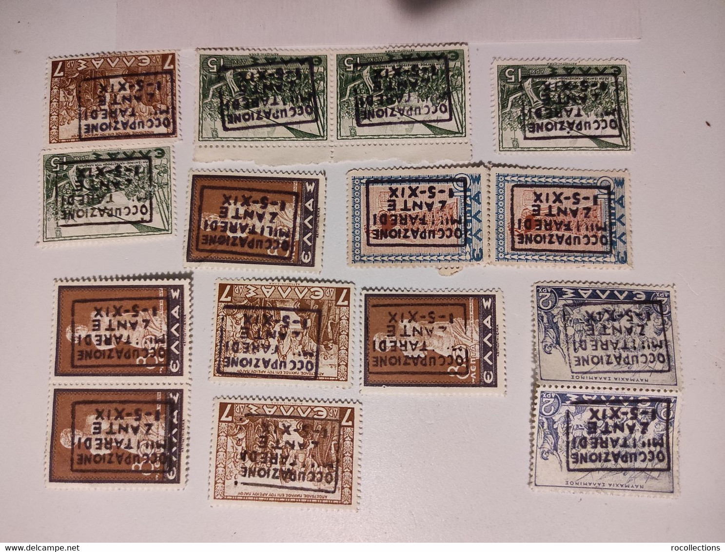 Italia Greece Lot  15 Stamp Francobolli OCCUPAZIONE MILITARE DI ZANTE 1941 - Greek Occ.: Albania