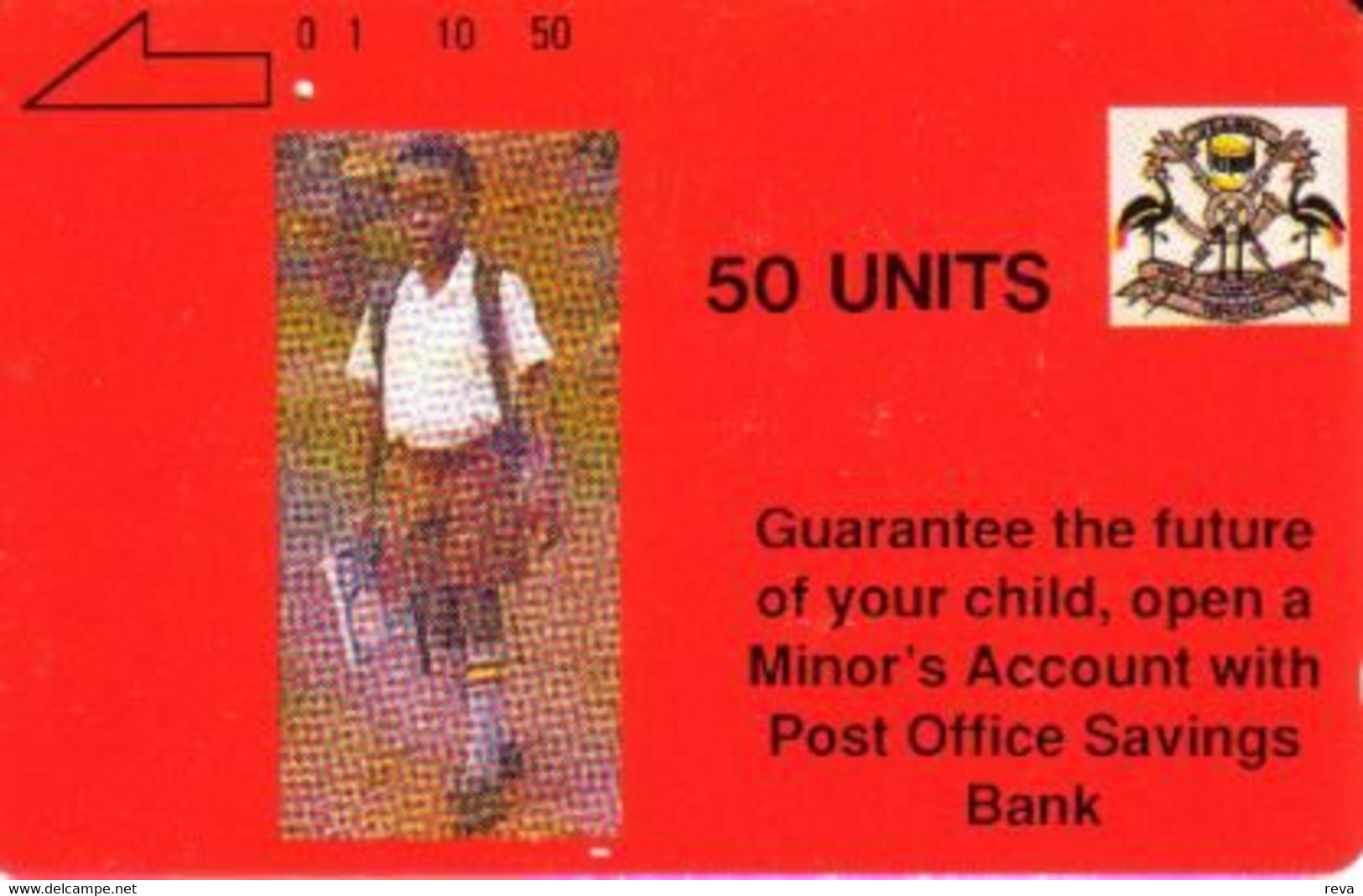 UGANDA 50 U  CHILD BOY  TAMURA UGA-01 USED READ DESCRIPTION !! - Ouganda