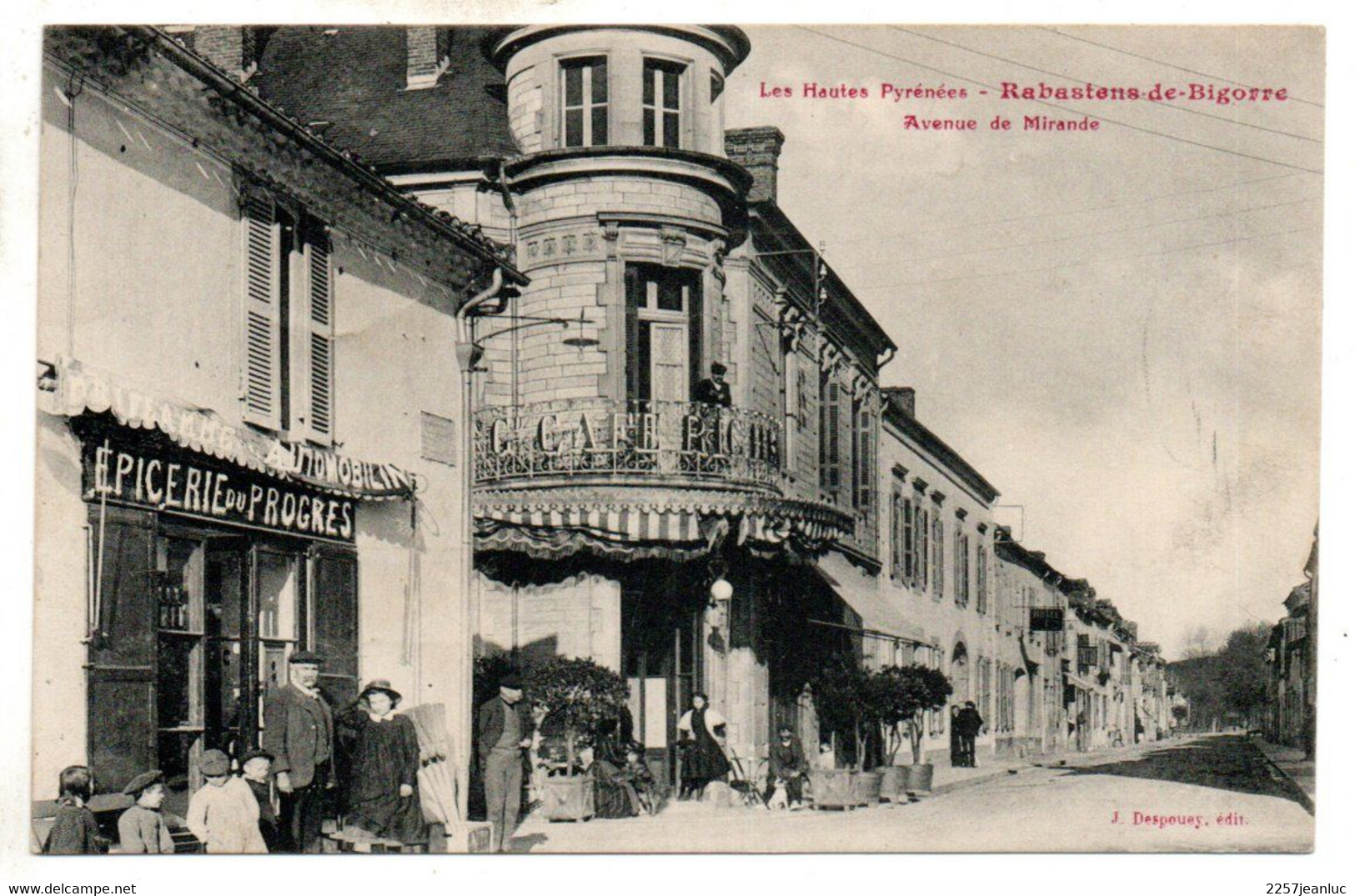 CP 65 - Rabastens De Bigorre .Epicerie Du Progres  Café  Le Richelieu.Oblitération 1918 Au Dos - Rabastens De Bigorre