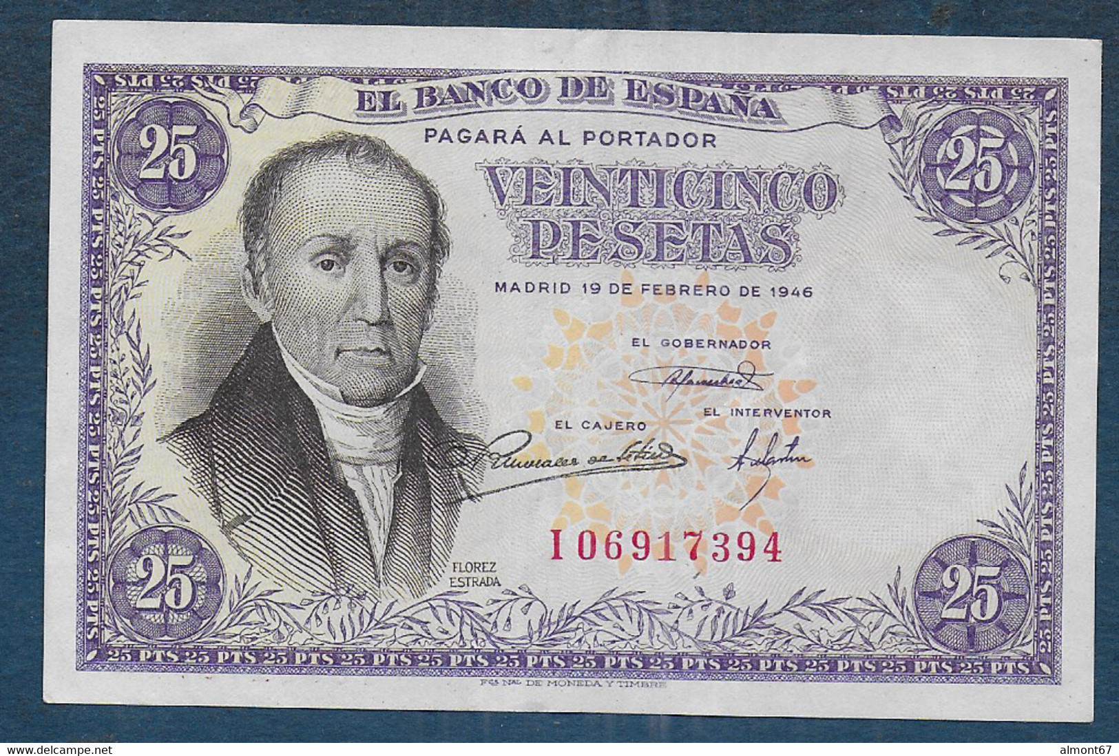 ESPAGNE  - 25 Pesetas  De 1946  - Série I - 25 Pesetas