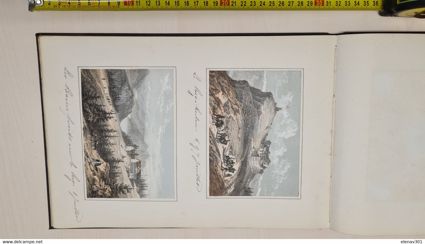 Album Svizzera Suisse Schweiz Alpi 1862 (autografo) Aosta Chamonix Righi Monte Bianco Interlaken Grindelwald Montavert