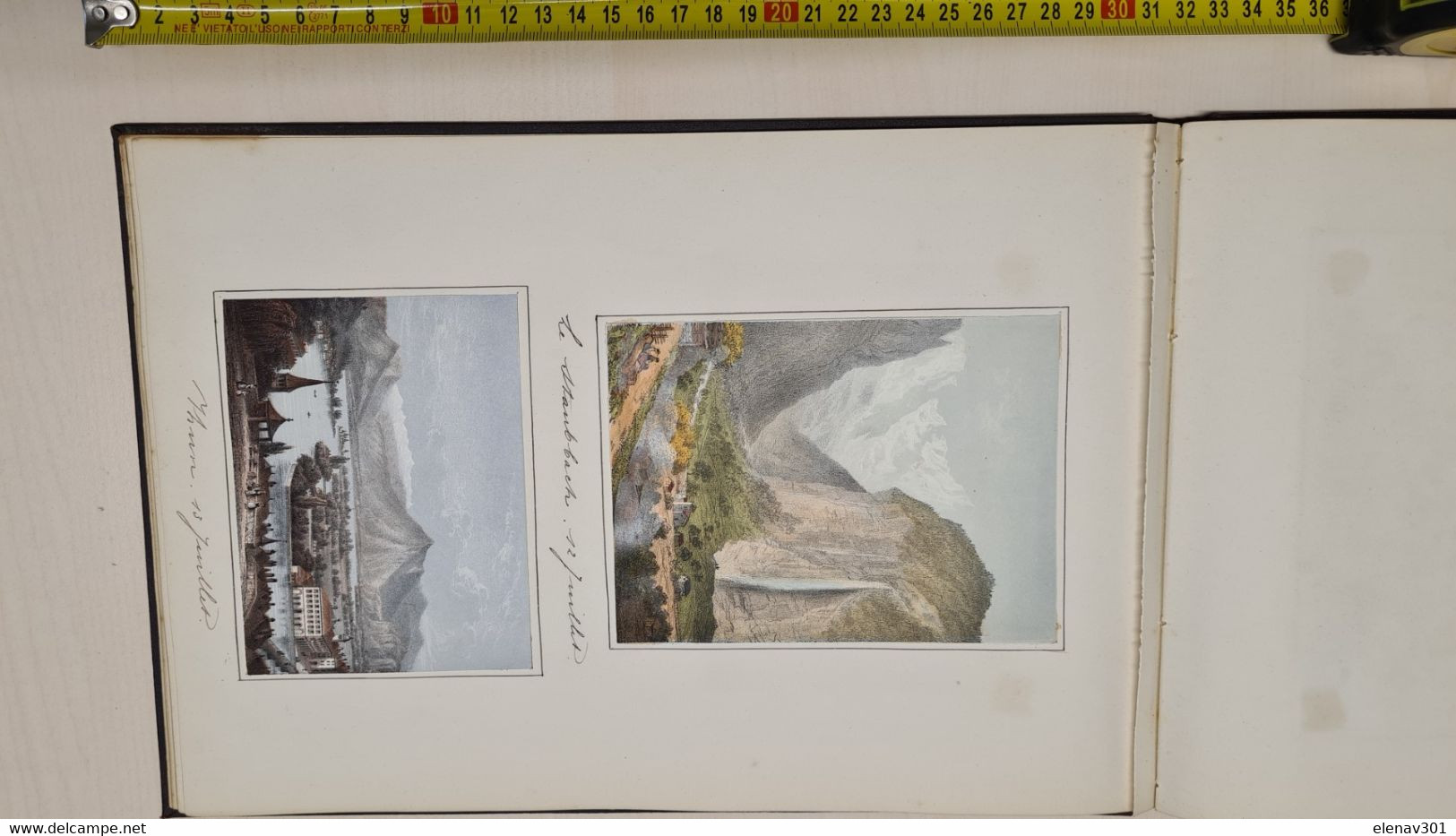 Album Svizzera Suisse Schweiz Alpi 1862 (autografo) Aosta Chamonix Righi Monte Bianco Interlaken Grindelwald Montavert