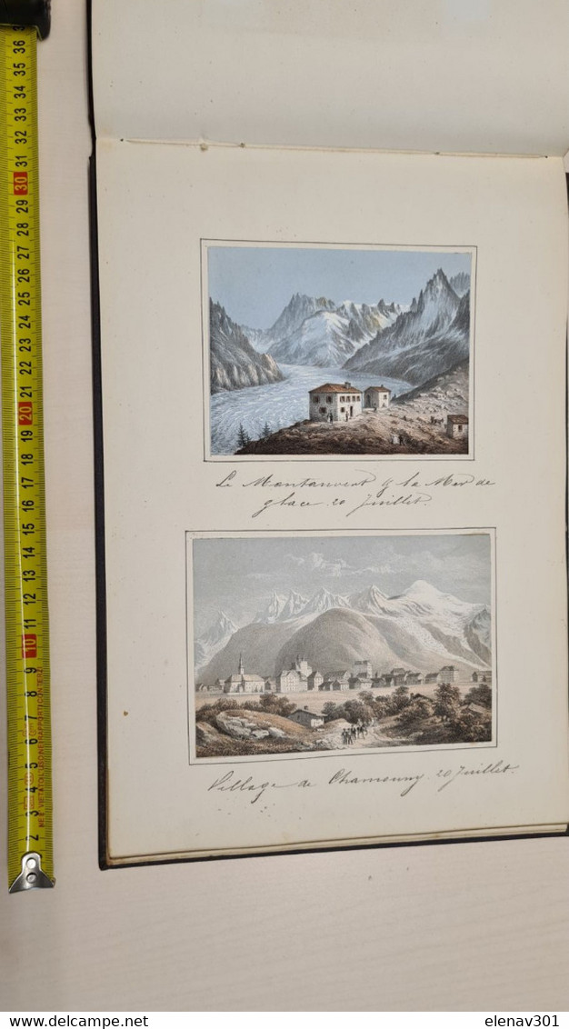 Album Svizzera Suisse Schweiz Alpi 1862 (autografo) Aosta Chamonix Righi Monte Bianco Interlaken Grindelwald Montavert