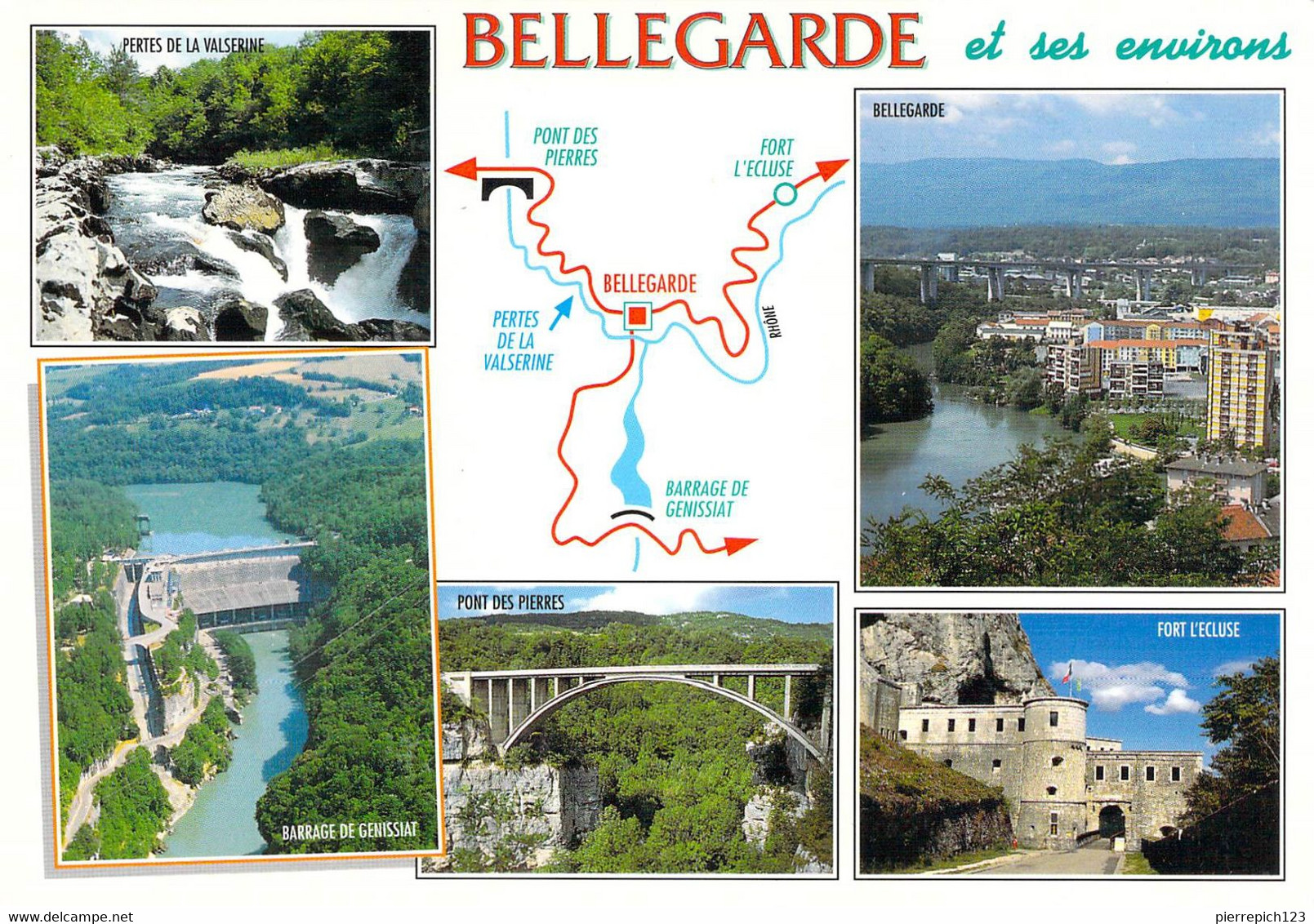 01 - Bellegarde Et Ses Environs - Carte Géographique - Multivues - Bellegarde-sur-Valserine