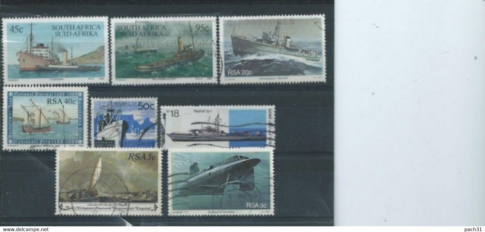 Afrique Du Sud   Lot Timbres Oblitérés Thème  Bateaux - Collezioni & Lotti