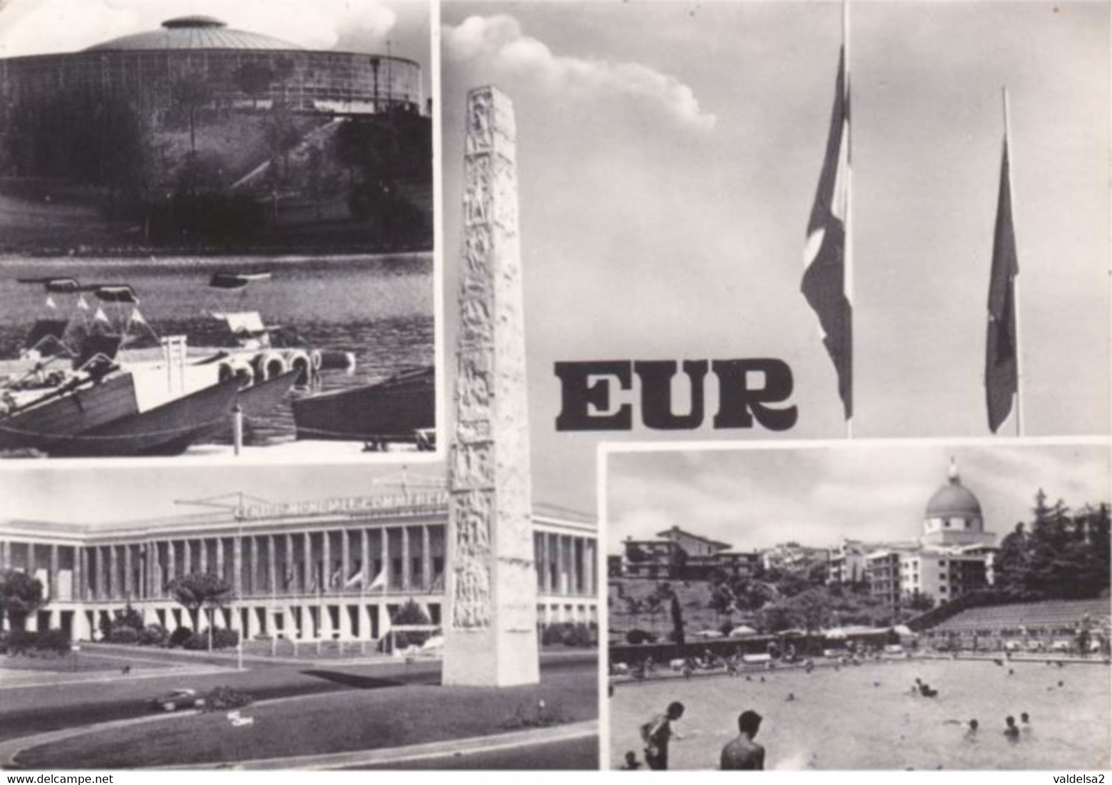 ROMA EUR - 4 VEDUTE - OBELISCO - PISCINA - 1968 - Expositions