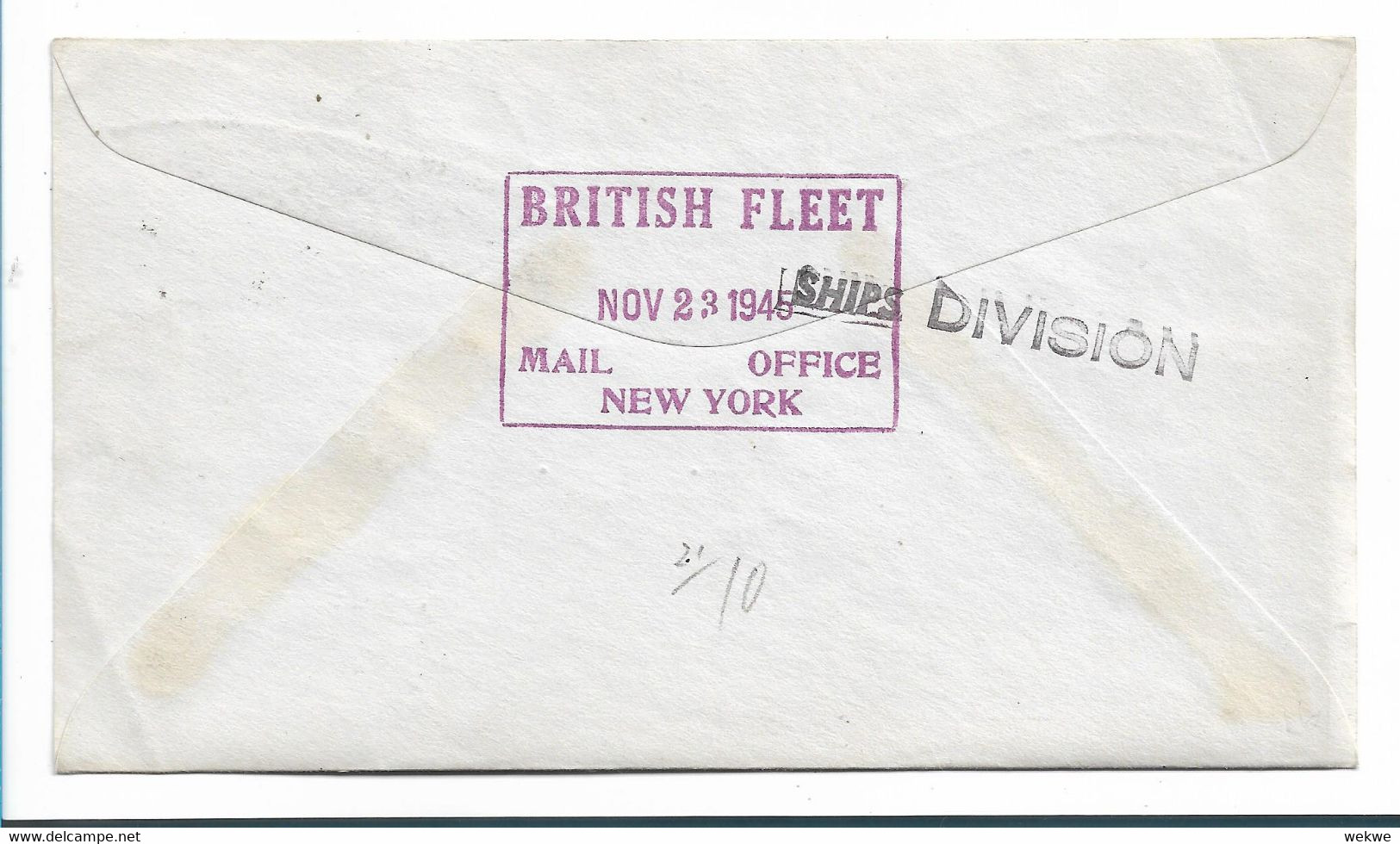 Can102 / KANADA - British Fleet Mail N.Y. Mail Division - Briefe U. Dokumente