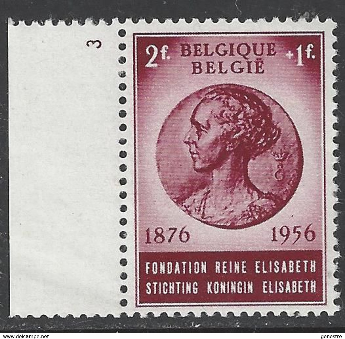 Belgique - 1956 - COB  992 ** (MNH) - Numéro De Planche 3 - 2ème Choix (légères Ombres De Classeur Au Dos) - ....-1960