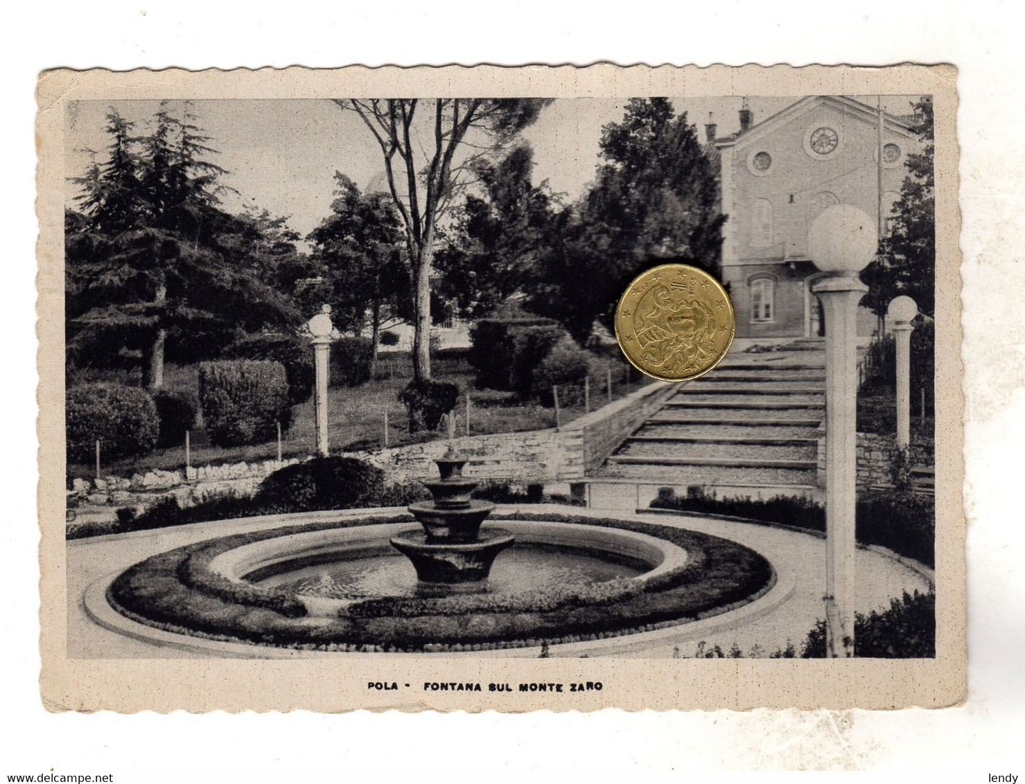 CROAZIA POLA PULA FONTANA SUL MONTE ZARO  ISTRIA ITALIANA VIAGGIATA 1939 GRANDE - Croatia