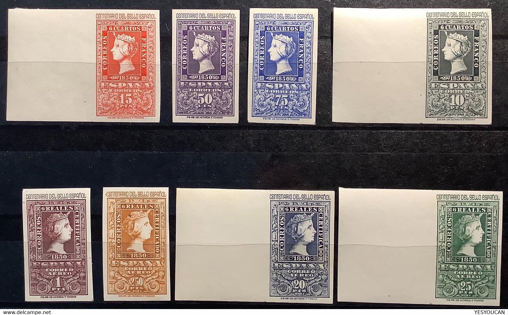 Spain 1950 Ed. 1075-1082 MNH** XF Centenario Del Sello Español Set (España Stamps On Stamp Centenary Espagne - Unused Stamps