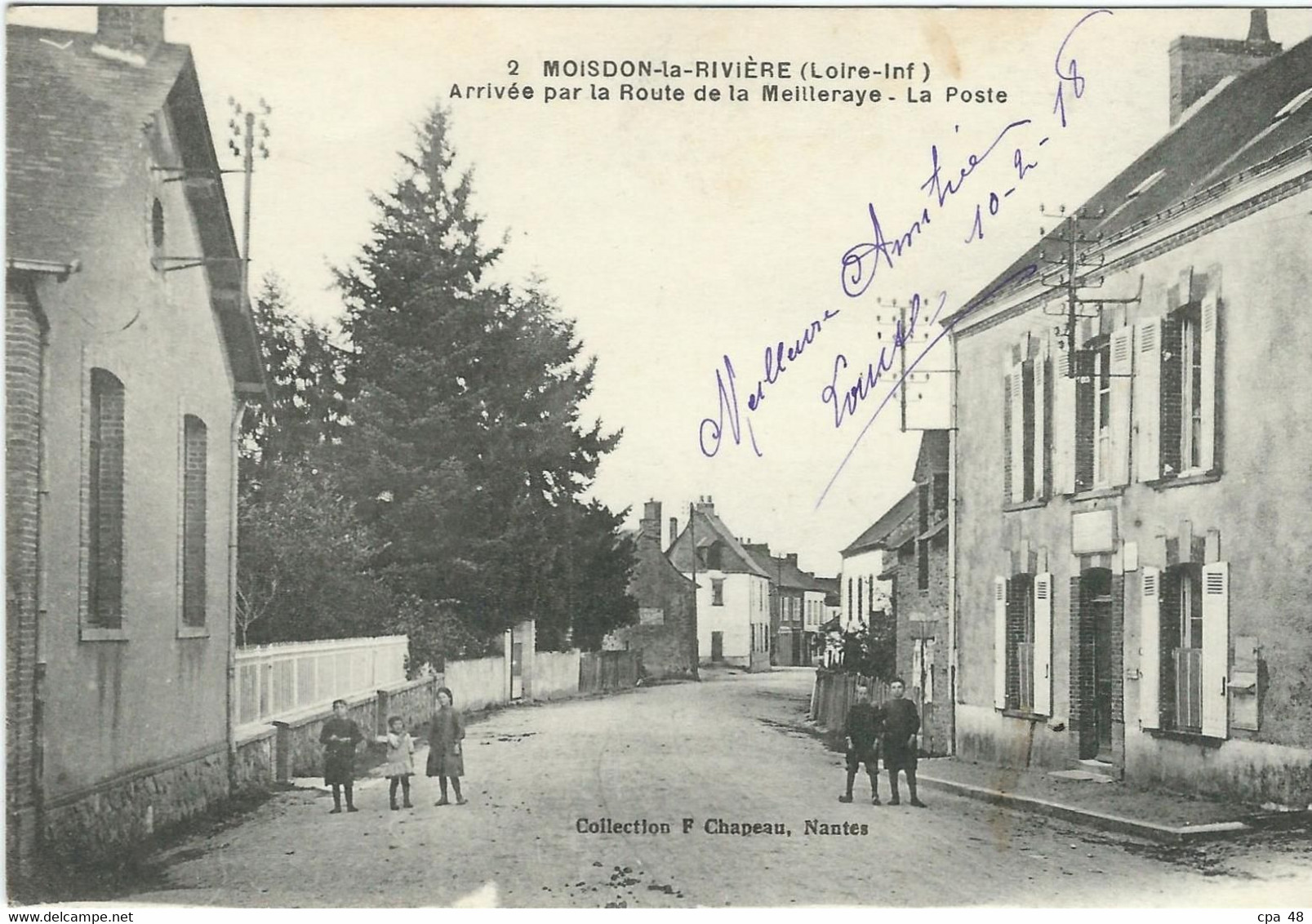 LOIRE ATLANTIQUE : Moisdon La Rivière, Arrivée Par La Route De La Meilleraye, La Poste - Moisdon La Riviere