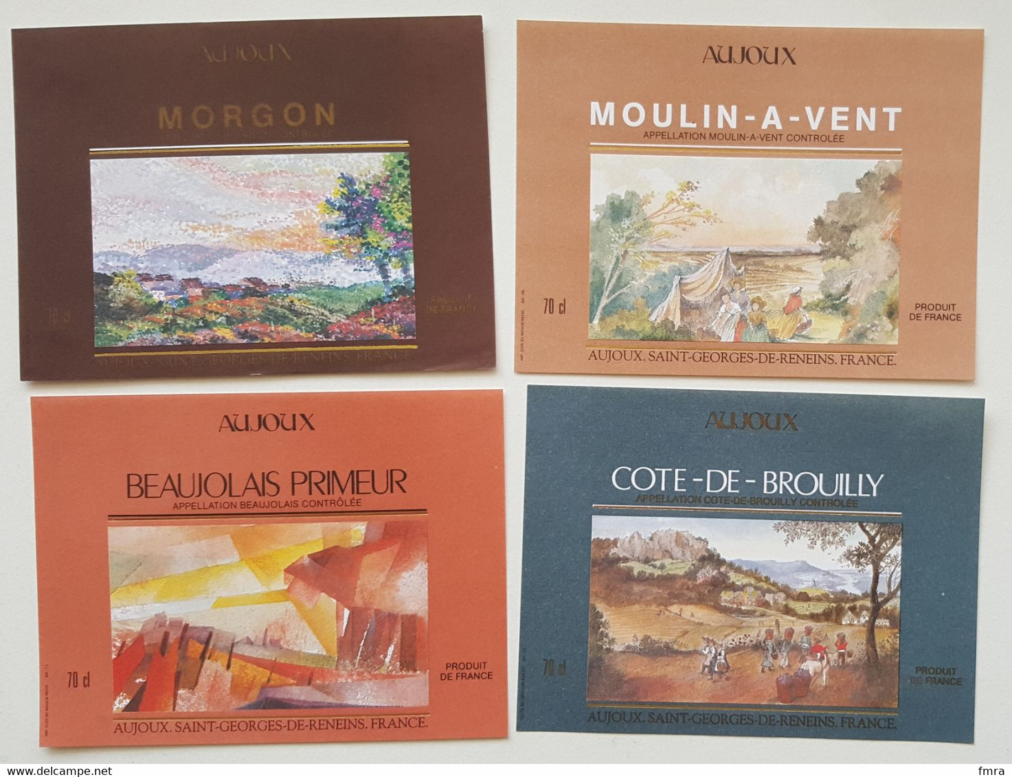 Lot 14 Belles étiquettes De Vin -Thème : Aquarelle - Dessins - Peintures - AUJOUX Saint-Georges-de-Reneins /ET3 - Art