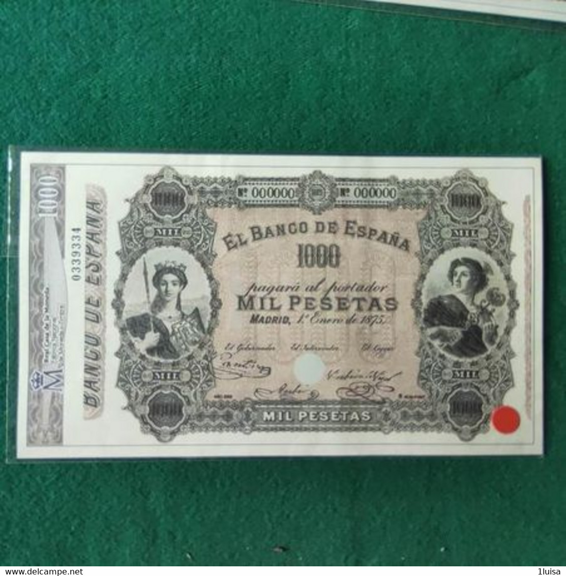 SPAGNA 1000 Pesetas 1875 COPY - 100 Peseten