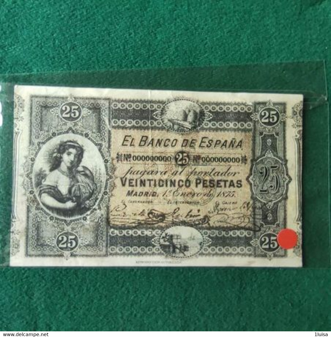 SPAGNA 25 Pesetas 1875 COPY - 100 Pesetas